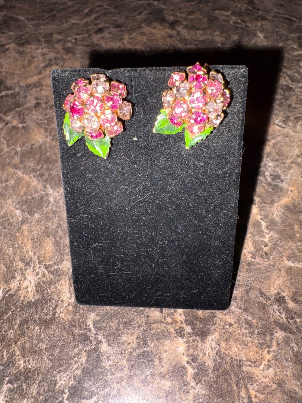 Pink Crystal Floral Stud Earrings - Womens Jewelry